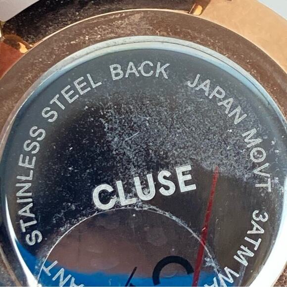 CLUSE Black Leather Rose Gold Plated Steel White Dial Watch - Picture 9 of 15